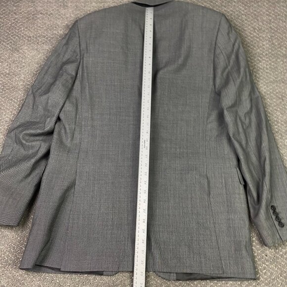 Gieves & Hawkes Blazer Sport Coat Men's 46L Silver Black Micro Dot Birdseye Wool - Picture 16 of 16